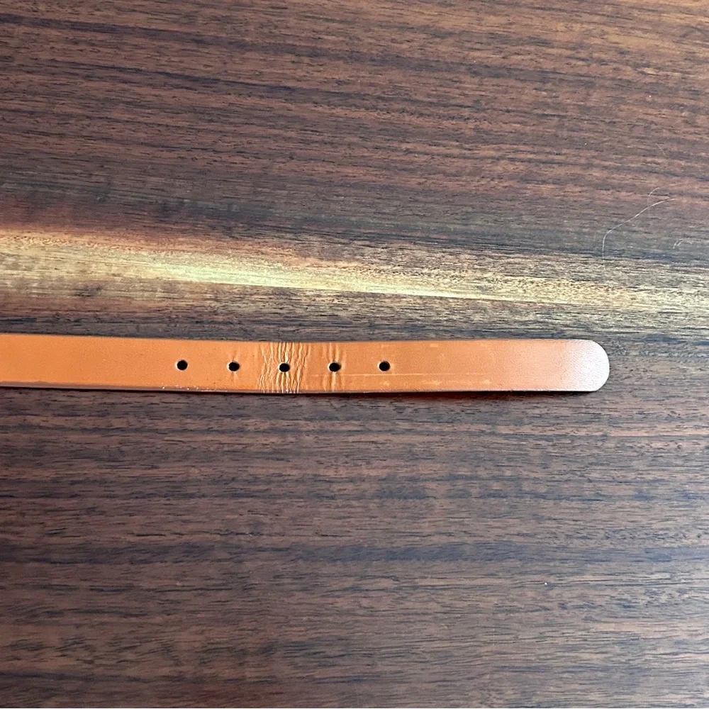 L’Aiglon Vintage Tan Leather Belt with Gold & Silver Buckle Size 30 - Picture 6 of 7